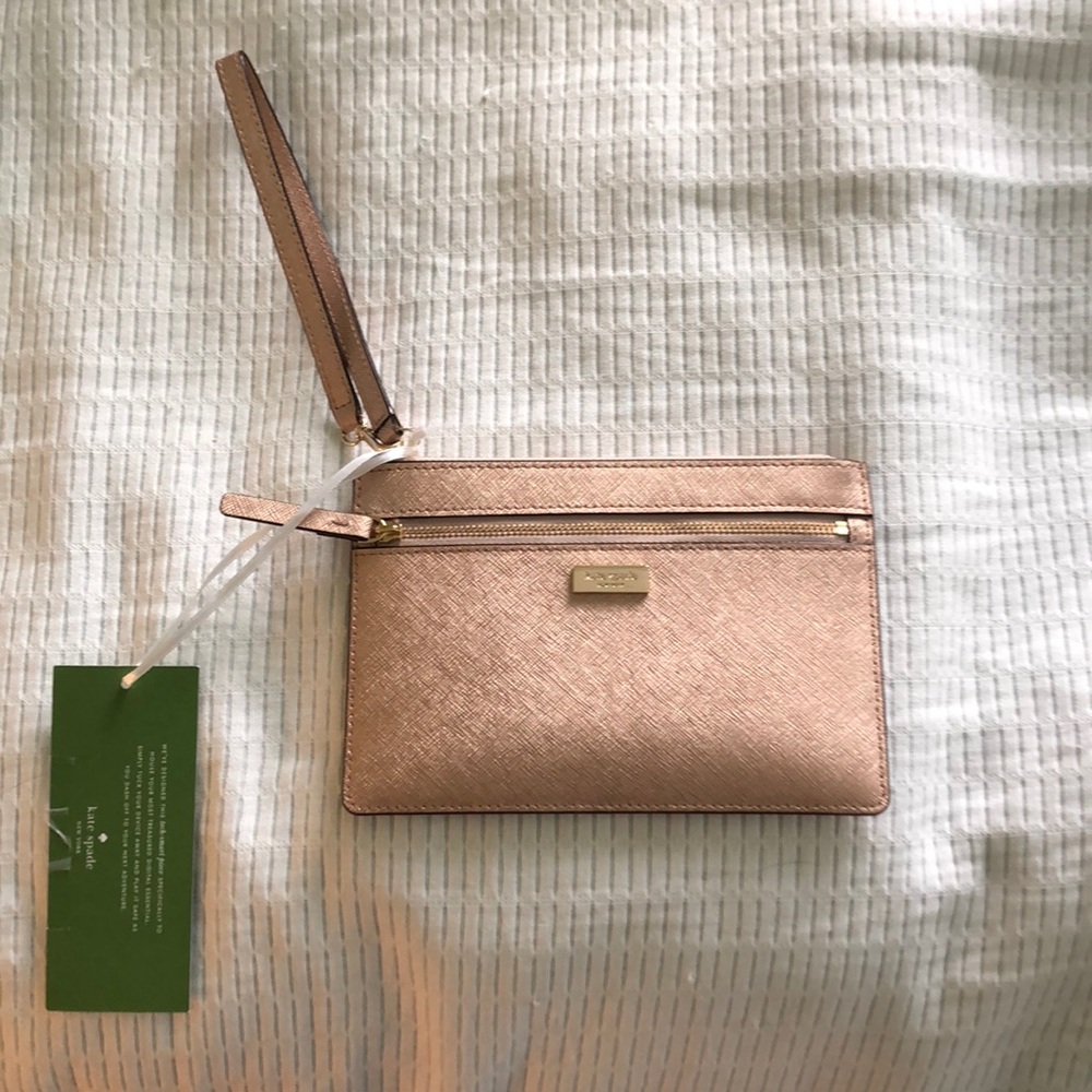 kate spade Rose Gold Wristlet Clutch